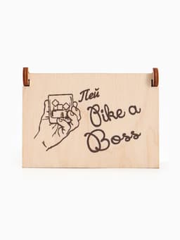 Коробка подарочная деревянная «Пей like a boss» 8.5×6×3.5 см