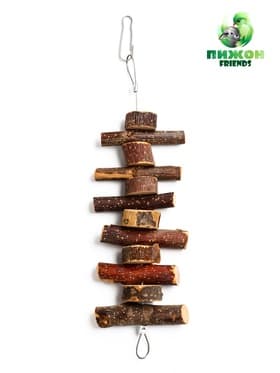 Игрушка для птиц и грызунов «Лесенка вверх 2», 21×5 см, дерево
