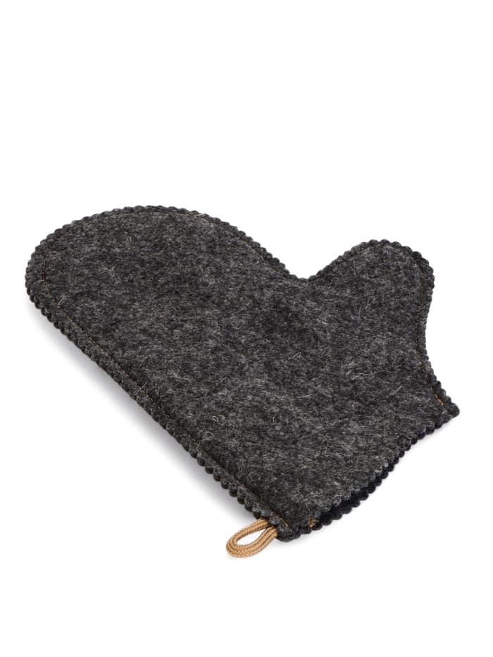 Рукавица для бани и сауны «На удачу», шерсть 50%, полиэфир 50%, тёмная