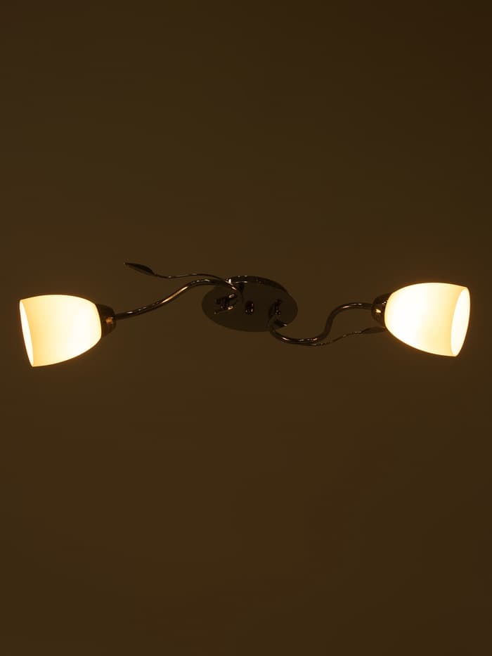 Люстра 11175/2CR, 2×60 Вт, E27, 54×25×22 см, белый/серебро