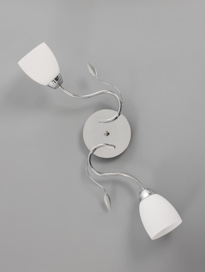 Люстра 11175/2CR, 2×60 Вт, E27, 54×25×22 см, белый/серебро