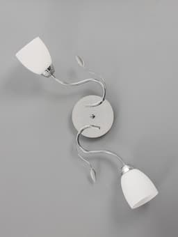 Люстра 11175/2CR, 2×60 Вт, E27, 54×25×22 см, белый/серебро