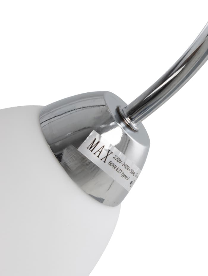 Люстра 11175/2CR, 2×60 Вт, E27, 54×25×22 см, белый/серебро