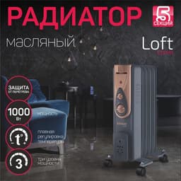 Обогреватель ENGY EN-2405 Loft, масляный, 1000 Вт, 5 секций, 3 уровня мощности