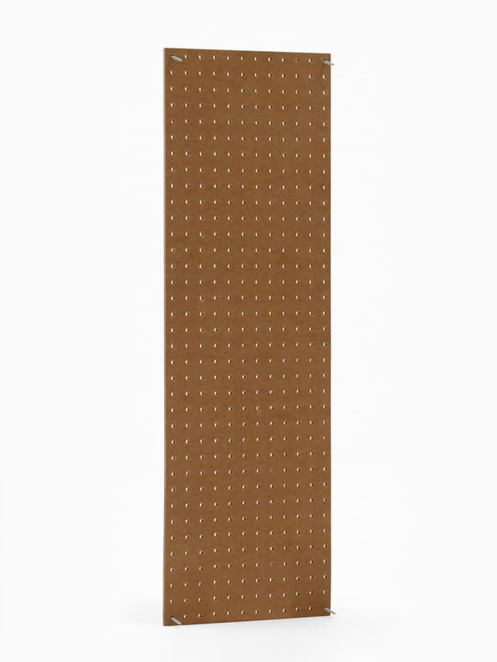 Настенная перфорированная панель ДСП односторонняя, 90×0.6×30 см, шаг 2.5 см, белая