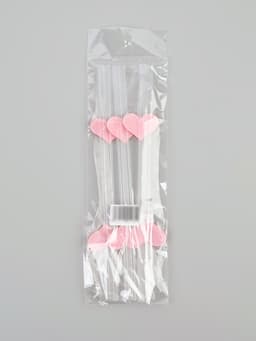 Трубочки для коктейлей «Сердечки», розовые, 6 шт.