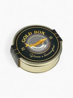 Подарочный новогодний набор в железной банке «Черная икра» : чай 50 г, монпансье 100 г, варенье 30 г, открытка