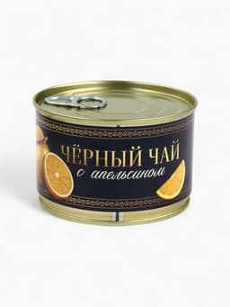 Подарочный новогодний набор в железной банке «Черная икра» : чай 50 г, монпансье 100 г, варенье 30 г, открытка