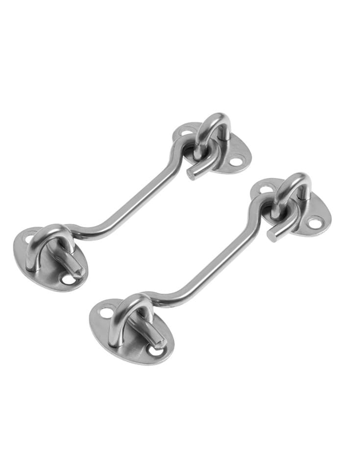 Крючок ветровой LOCKLAND KV001, L=100 мм, нержавеющая сталь, цвет хром, 2 шт.