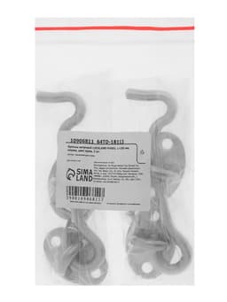 Крючок ветровой LOCKLAND KV001, L=100 мм, нержавеющая сталь, цвет хром, 2 шт.