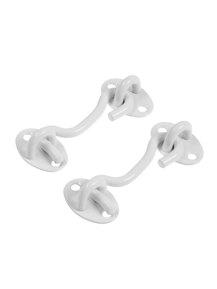 Крючок ветровой LOCKLAND KV001, L=75 мм, нержавеющая сталь, белый, 2 шт.