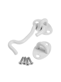 Крючок ветровой LOCKLAND KV001, L=75 мм, нержавеющая сталь, белый, 2 шт.