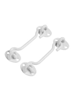 Крючок ветровой LOCKLAND KV001, L=100 мм, нержавеющая сталь, белый, 2 шт.