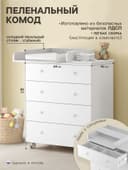 Комод пеленальный ИНКАНТО Nova 800/4 с органайзером, 85×84×45 см, ЛДСП, белый