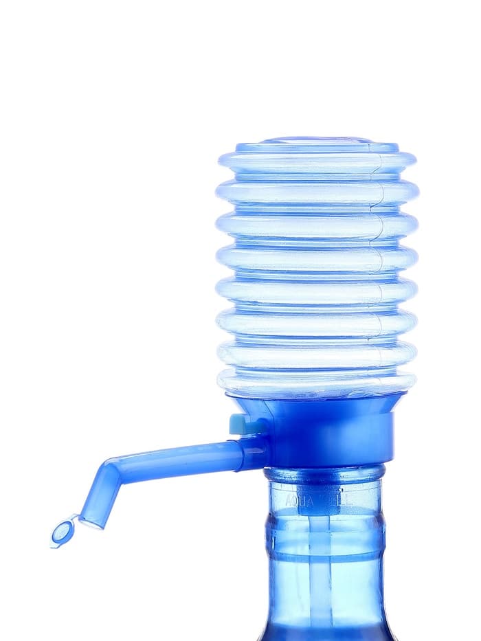 Помпа для воды, механическая, прозрачная, под бутыль от 11 до 19 л, голубая