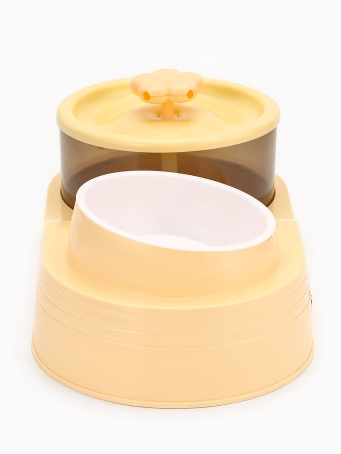 Фонтан для животных с миской «Пижон», 34×17.5×11.5 см, бежевый