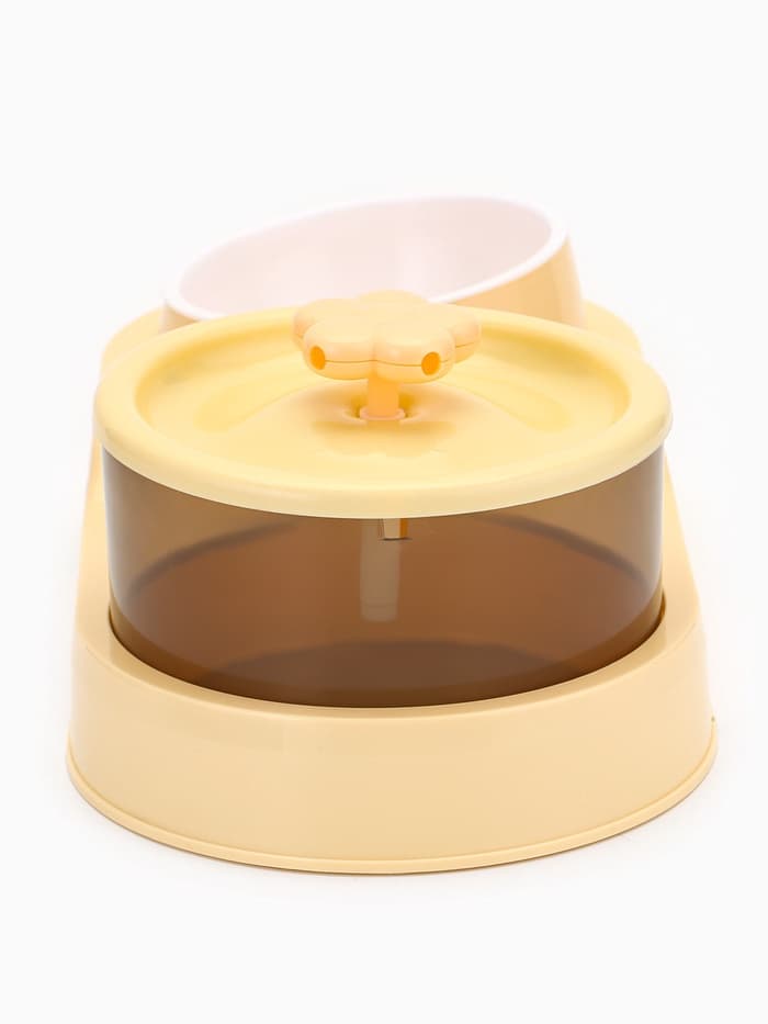 Фонтан для животных с миской «Пижон», 34×17.5×11.5 см, бежевый