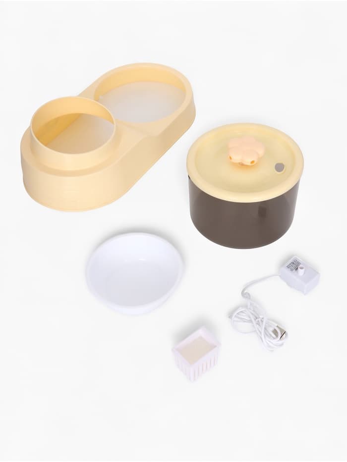 Фонтан для животных с миской «Пижон», 34×17.5×11.5 см, бежевый