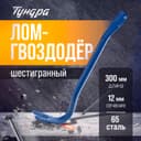 Лом-гвоздодер ТУНДРА, 65 сталь, шестигранный, 300×12 мм