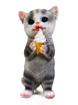 Садовая фигура из полистоуна «Котёнок с мороженым», 19×11×7 см