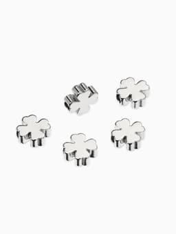 Бусина-разделитель родированный «Клевер», 7×7 мм, (набор 10 штук), медь, цвет серебро