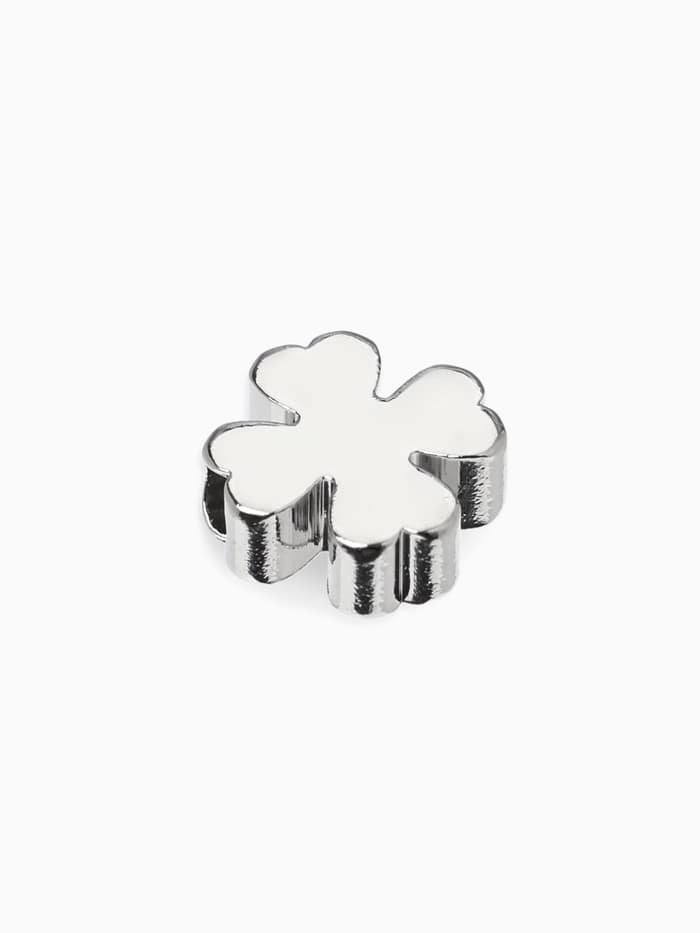 Бусина-разделитель родированный «Клевер», 7×7 мм, (набор 10 штук), медь, цвет серебро