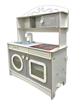 Кухня игровая детская «Аделина», бело-серая, ЛМДФ
