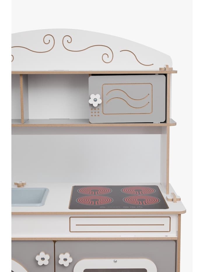 Кухня игровая детская «Аделина», бело-серая, ЛМДФ