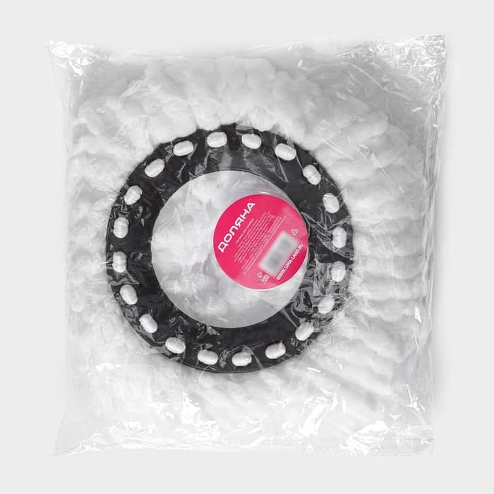 Насадка для швабры с отжимом - центрифугой Доляна, длина нитей 10 см, микрофибра, МИКС