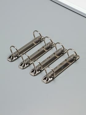 Зажим кольцевой на два кольца, диаметр кольца 3 см, 12.3 см, металл, набор 4 шт.