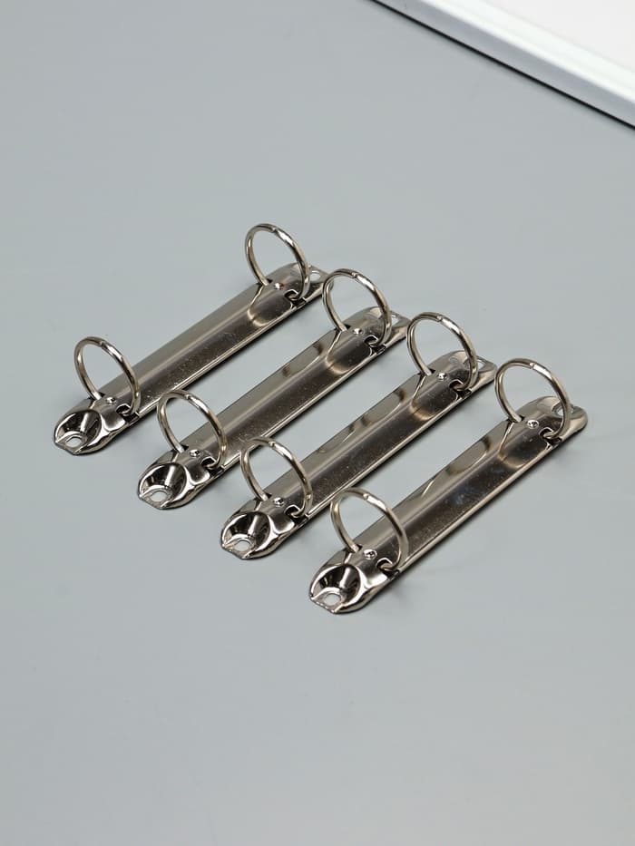 Зажим кольцевой на два кольца, диаметр кольца 3 см, 12.3 см, металл, набор 4 шт.