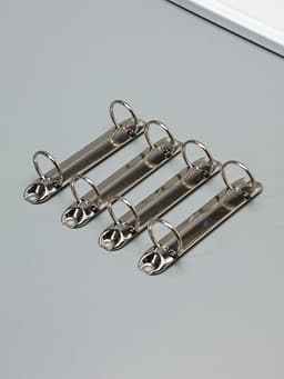 Зажим кольцевой на два кольца, диаметр кольца 3 см, 12.3 см, металл, набор 4 шт.