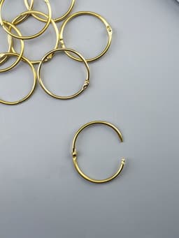 Кольца для фотоальбомов, блокнотов «Золото», набор 10 шт., внутренний d=4.5 см, внешний d=5 см