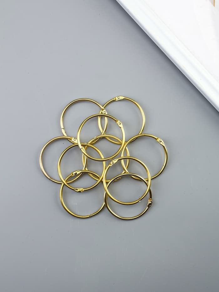 Кольца для фотоальбомов, блокнотов «Золото», набор 10 шт., внутренний d=4.5 см, внешний d=5 см