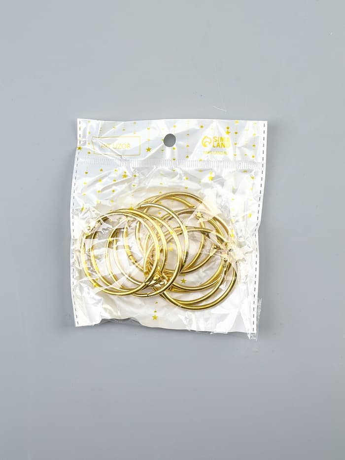 Кольца для фотоальбомов, блокнотов «Золото», набор 10 шт., внутренний d=4.5 см, внешний d=5 см