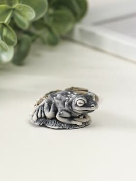 Брелок для ключей на кольце «Лягушка на листе маленькая», 2 см