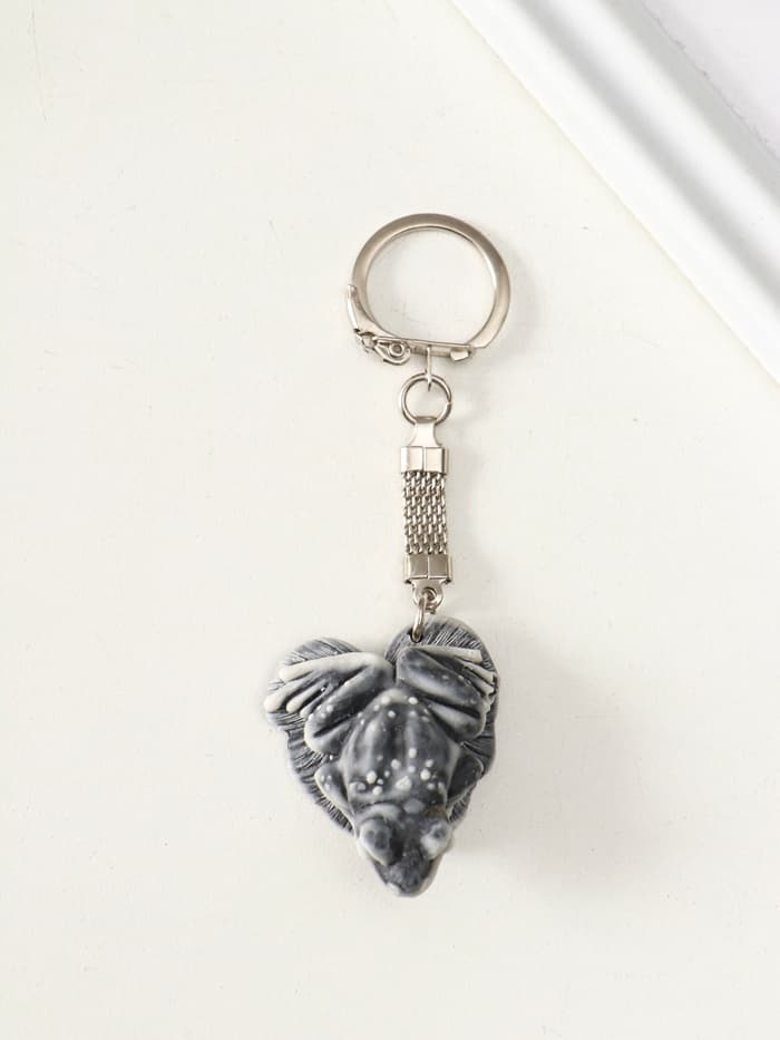 Брелок для ключей на кольце «Лягушка на листе маленькая», 2 см