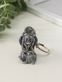 Брелок для ключей на кольце «Девочка со щенком и бубном маленькая», 4.8 см