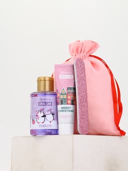 Подарочный набор косметики в мешке: крем для рук, пилочка, гель для душа, аромат фруктовый лимонад, URAL LAB