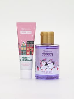 Подарочный набор косметики в мешке: крем для рук, пилочка, гель для душа, аромат фруктовый лимонад, URAL LAB