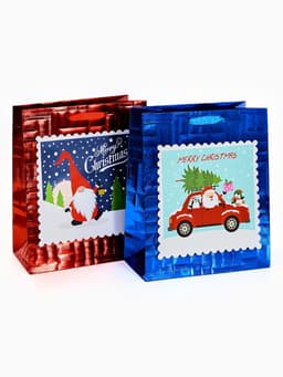 Набор подарочных пакетов 2 шт., металлизированные «Новый год», 25×30.5×12.5 см