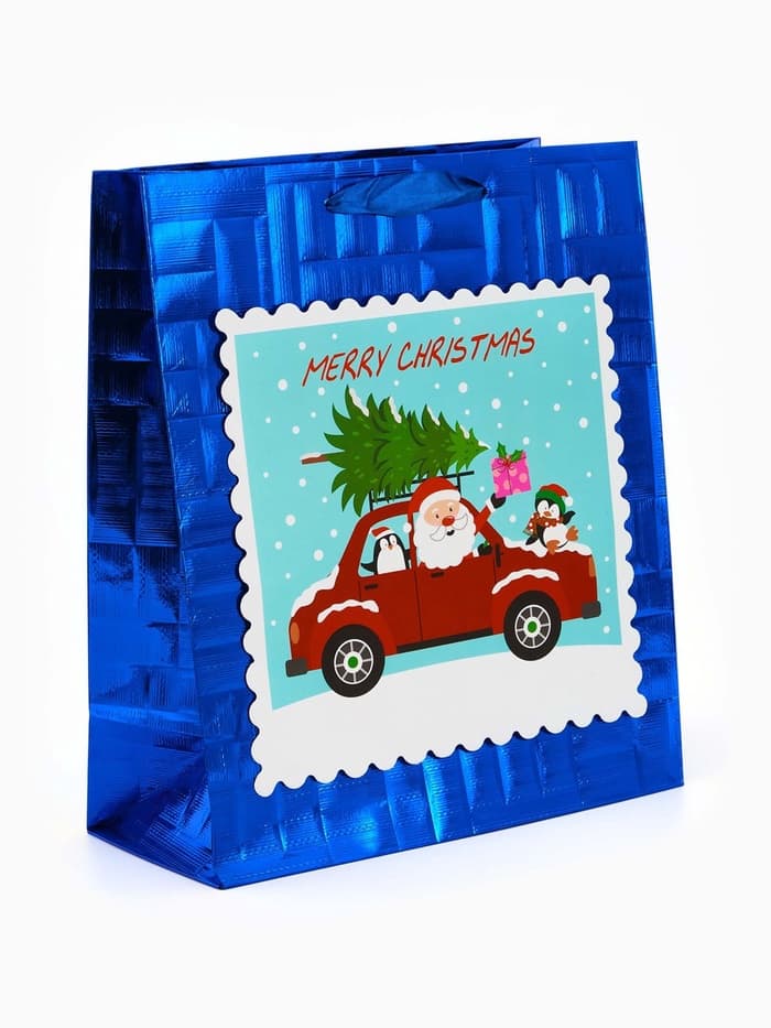 Набор подарочных пакетов 2 шт., металлизированные «Новый год», 25×30.5×12.5 см