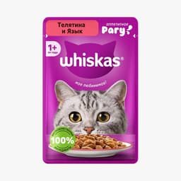 Влажный корм Whiskas для кошек, рагу телятина/ язык, 75 г