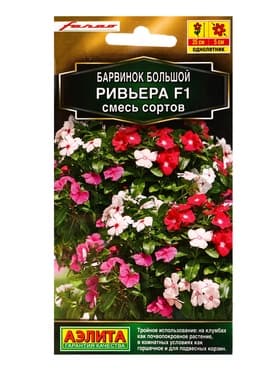 Семена цветов Барвинок Ривьера F1, смесь сортов  С. Farao Золотая серия, Ц/П,5 шт.