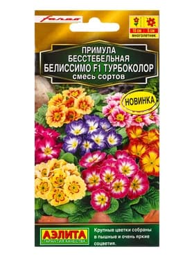 Семена цветов Примула Белиссимо F1 турбоколор, смесь сортов Мн Золотая серия, Ц/П,5 шт.