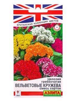 Семена цветов Целозия гребенчатая Вельветовые кружева, Британская коллекция цветов, Ц/П,0,2 г 109459