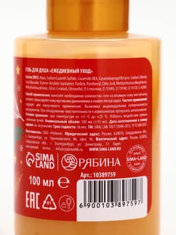 Подарочный набор новогодний в санях: гель для душа 2 шт., соль для ванны и мочалка, URAL LAB