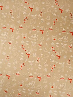 Бумага упаковочная в тубусе крафтовая «Новогодние мотивы», 0.68×7 м