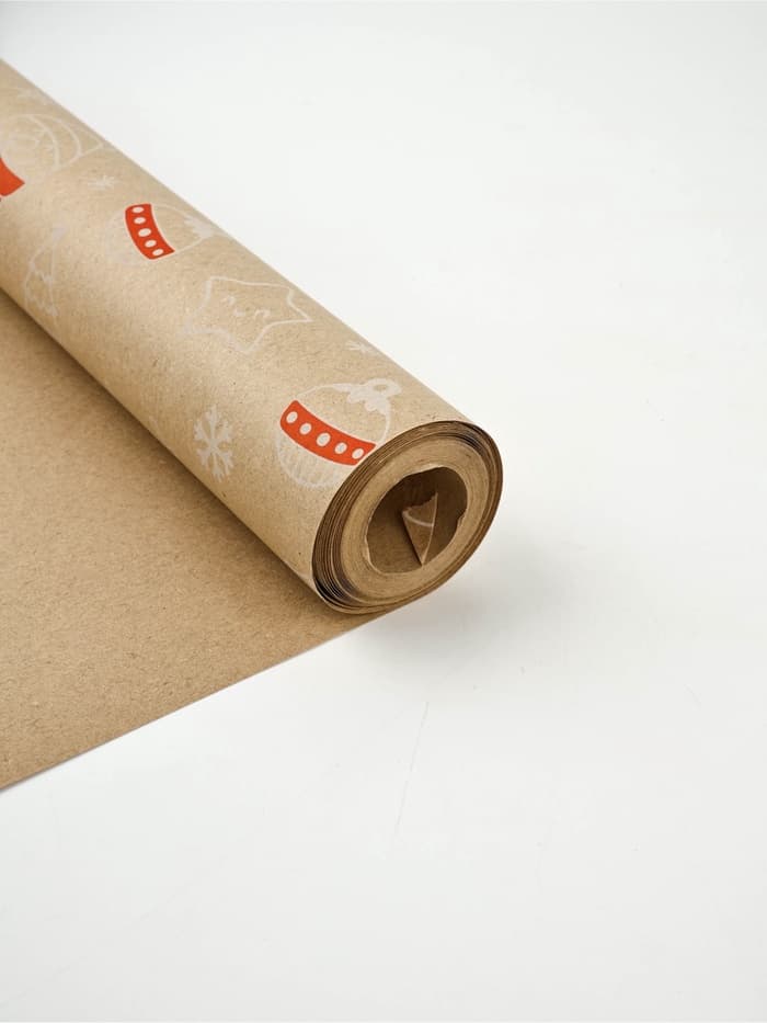 Бумага упаковочная в тубусе крафтовая «Новогодние мотивы», 0.68×7 м