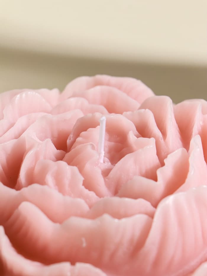 Свеча декоративная «Бутон пиона», пыльная роза, 16×14×4 см